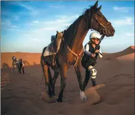  ?? FADEL SENNA / AFP ?? A rider competes during the “Gallops of Morocco” race in the southern Moroccan Sahara desert on March 1.