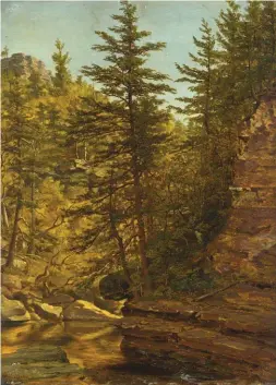  ??  ?? Sanford Robinson Gifford (1823-1880), Mountain Brook. Oil on canvas, 15 x 11 in. Estimate: $30/40,000