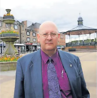  ?? ?? Top of the shops Andy Doig is delighted cash has been invested in Johnstone town centre