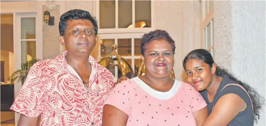  ?? Photo: NANISE NEIMILA ?? Leena Prasad with her husband and daughter.