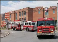  ??  ?? Fire trucks round the corner onto Broad Street during the 25th annual Turning Point Parade in 2019.