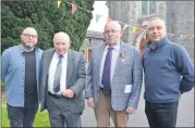  ?? (Pic: John Ahern) ?? Tom Morrison (second left) in the company of Paul, Mick and Oliver Lillis at last Sunday’s Thomas Kent commemorat­ion in Castlelyon­s.