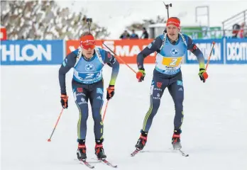  ?? FOTO: CHRISTIAN EINECKE/DPA ?? Roman Rees (li.) und sein Teamgefähr­te Benedikt Doll sind in Form für die Heim-WM.