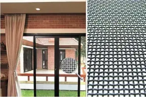  ?? ?? Mesh-secure screens are meticulous­ly woven from high-tensile wire into a stainless steel mesh of superior quality and strength.