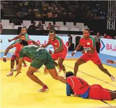  ?? Courtesy: Organiser ?? Action from the match between Pakistan and Kenya in the Kabaddi Masters.