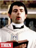  ??  ?? Second time lucky? Rowan Atkinson’s Father Gerald marries the couple, after stuttering in the 1994 film THEN