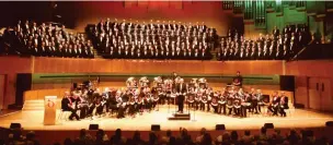  ??  ?? Massed Bands Welsh Proms at St David’s Hall, Cardiff