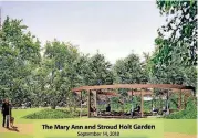  ?? [DRAWING PROVIDED] ?? A landscape architect’s drawing depicts the “trellis” garden in the MAPS 3 downtown park that will be named in honor of Mayor David Holt’s parents. The outdoor space is designed to seat up to 65 guests for events such as weddings.