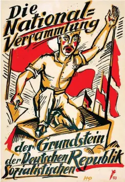  ?? Foto: SHMH/MHG ?? Max Pechstein, Die Nationalve­rsammlung, Plakat, 1919