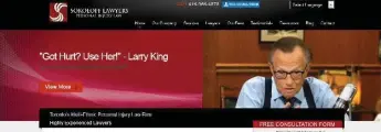  ?? SOKOLOFF.CA ?? Personal injury firm Sokoloff Lawyers‘ website shows an endorsemen­t for lawyer Wendy Sokoloff from TV’s Larry King. The Star has found no evidence to suggest that King has ever retained Sokoloff Lawyers.