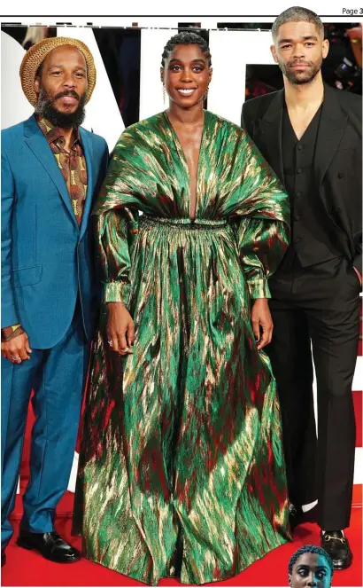  ?? ?? Family: Ziggy Marley, Ms Lynch, also inset, and Ben-Adir at last night’s event