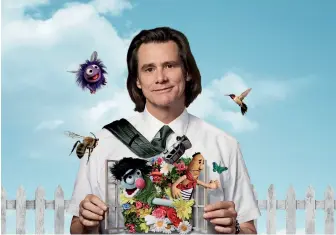  ??  ?? Oh joy Jim Carrey (top) is a children’s show host in Kidding; Catherine Keener plays his sister and Frank Langella his father (above)