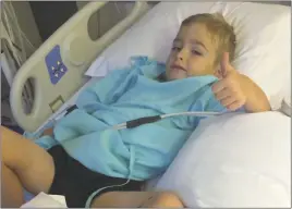  ?? SUBMITTED PHOTO ?? Isaac Barrett, 4, of Lusby was bitten by a copperhead snake in his backyard Aug. 28. He is currently recovering after being treated at Calvert Memorial Hospital and Georgetown University’s Children’s Medical Center.