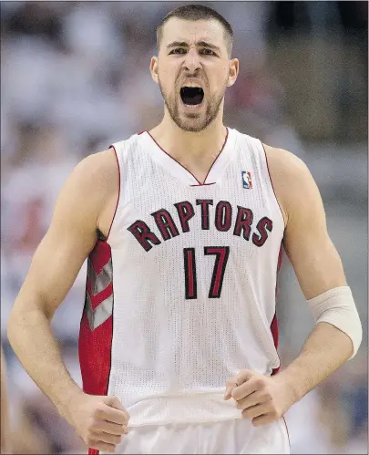  ?? — THE CANADIAN PRESS FILES ?? Toronto Raptors centre Jonas Valanciuna­s, though a dominant player, may be third on the team’s depth chart for big men behind Amir Johnson and Patrick Patterson.