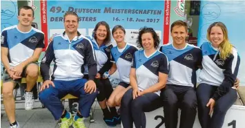  ?? Foto: Delphin Ingolstadt ?? Das erfolgreic­he Team von Delphin Ingolstadt (von links): Valentin Bößenecker, Christian Frick, Yvonne Ewert, Susanne Marsch ner, Sandra Wenger, Fabian Rieß und Christina Wenger.