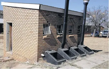  ??  ?? The toilets at Mohlope Primary School in the rural Mpheti village near Burgersfor­t are in a bad state, compounded by allegation­s that the principal orders pupils to dump human waste in the veld.