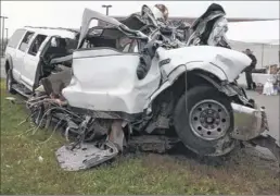  ?? Provided photo ?? This view of the 2001 Ford Excursion limousine was included in the National Transporta­tion Safety Board’s report on the Oct. 6, 2018, limousine crash in Schoharie, which killed 20 people.