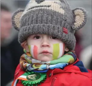  ?? Photo by Domnick Walsh ?? Little Sean O’Keeffe (3) in full colour for the Listowel St Patrick’s Day parade.