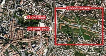 ?? (Repros R. L.) ?? L’écoquartie­r s’étendra sur près de  hectares, face à la gare SNCF.