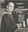  ?? HELEN BEVAN-JONES PHOTO TRINITY UNITED CHURCH PHOTO ?? Gwilym Bevan held degrees and diplomas from McGill University in Montreal, Trinity College in London, England, and the Royal Canadian College of Organists, where he gained the Choirmaste­rs Diploma in 1970.
Gwilym Bevan at the organ in Trinity United Church in Kitchener, where he was the director of music.