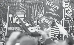  ?? HANNAH GABER/ USA TODAY ?? President Donald Trump speaks at the rally in Washington before inciting his supporters to storm the U. S. Capitol.