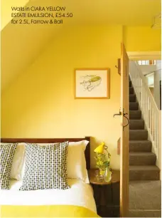  ?? ?? Walls in CIARA YELLOW ESTATE EMULSION, £54.50 for 2.5L, Farrow & Ball