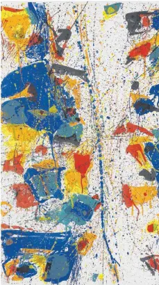  ?? FOTO: MUSEUM ?? Die Farblithog­rafie „The White Line“(1960) von Sam Francis war der erste Ankauf amerikanis­cher Grafik in der Staatsgale­rie.