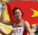  ??  ?? She’s pretty fast: Le Tu Chinh’s threegold feat makes her the undoubted star of the Vietnam athletics squad. — Bernama