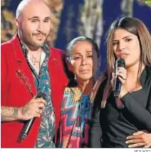  ?? MEDIASET ?? Isabel Pantoja, en ‘Supervivie­ntes’, con sus dos hijos.