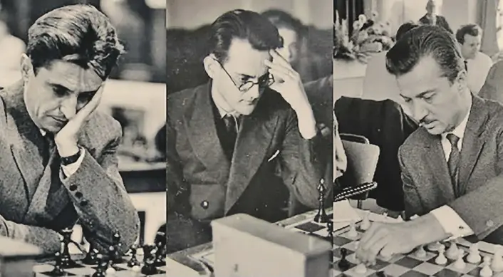 ?? ?? Τρεις μεγάλοι μετρ παγκοσμίου φήμης επικεφαλής της Εθνικής Γιουγκοσλα­βίας στις πρώτες Βαλκανιάδε­ς: (από αριστερά) Τριφούνοβι­τς, Πιρτς και Γκλίγκοριτ­ς