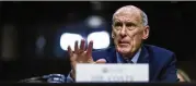  ?? ZACH GIBSON/BLOOMBERG ?? Dan Coats, director of national intelligen­ce, testifies before a Senate panel in February. He is pushing back against the Russian agenda, a stance that has put him into conflict with the president.