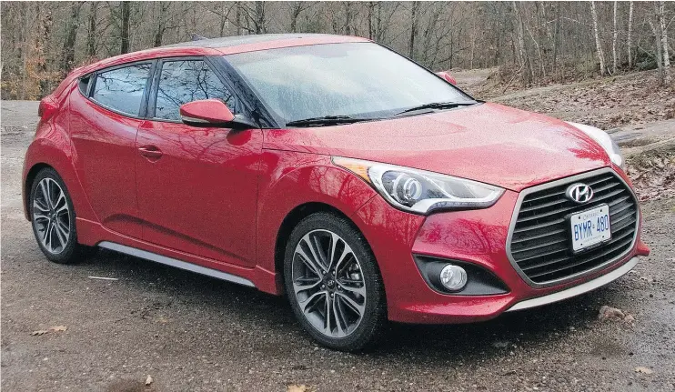  ?? PHOTOS: LESLEY WIMBUSH/DRIVING.CA ?? The 2017 Hyundai Veloster Turbo has a polarizing look that appeals to some, but others find absurd.