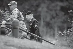  ?? AP/The Fayettevil­le Observer/ANDREW CRAFT ?? Sgt. Bowe Bergdahl (right) arrives for a motions hearing on Monday on Fort Bragg, N.C.