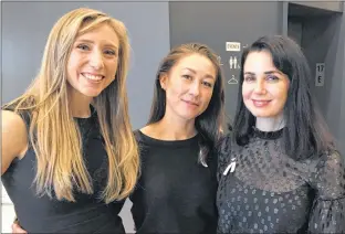  ?? CP PHOTO ?? Aftermetoo founders Freya Ravensberg­en, Aisling Chin-yee and Mia Kirshner (left to right) are shown in a handout photo. A Canadian group aimed at improving culture, legislatio­n and policies surroundin­g sexual misconduct in the screen industry has...