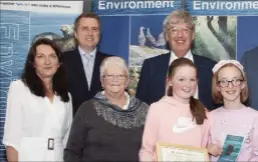  ??  ?? Blackwater Junior Tidy Towns receiving the Keep Wexford Beautiful award. From left: Cliona Connolly (environmen­t education officer, WCC), Deputy James Browne TD, Margaret Sinnott, John Carley (director of services WCC), Isobel Walsh, Teri Heffernan, Cllr Oliver Walsh, Margaret Brennan and Joy O’Driscoll.