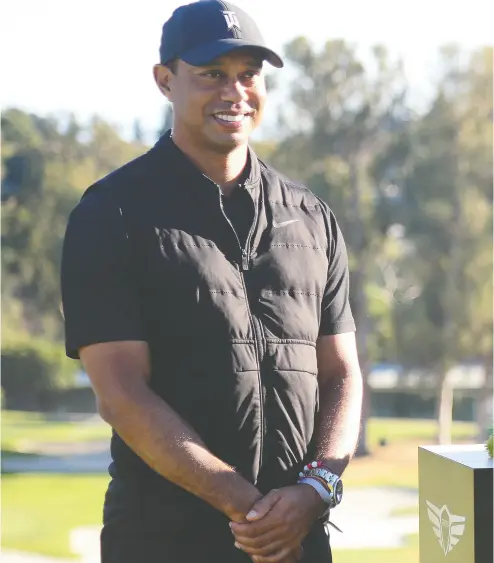  ?? GARY A. VASQUEZ / USA TODAY SPORTS ?? Tiger Woods hosted the Genesis Invitation­al earlier this week, just days before he was involved in a car crash.