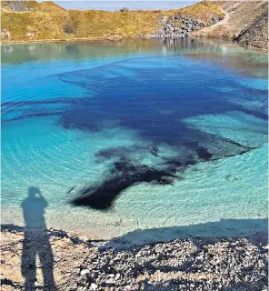  ?? Daniel Hannan on Twitter @DanielJHan­nan; READ MORE at telegraph.co.uk/ opinion ?? Police added dye to the water to deter visitors to the ‘Blue Lagoon’ at Harpur Hill, Buxton, in March 2020
FOLLOW