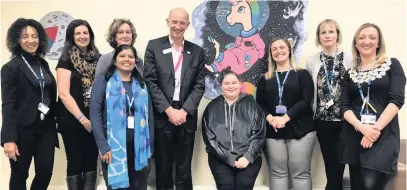  ??  ?? Members of the Young People’s Team who are a part of the Leicesters­hire Partnershi­p NHS Trust’s Children and Adolescent Mental Health Service have created several pieces of art work to display on the walls of Westcotes House, Leicester.