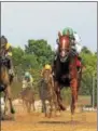  ?? PHOTO SPENCER TULIS/FOR PINK SHEET ?? Promises Filfilled with Luis Saez up wins the H. Allen Jerkens Grade I race at Saratoga Saturday.