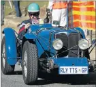  ??  ?? TRUE BRIT: Roy Jones in his Riley TT Sprite replica 1935 at the Jaguar Simola Hillclimb in Knysna yesterday Photo:
EWALD STANDER