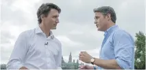  ?? ADAM SCOTTI/PRIME MINISTERS OFFICE ?? Ben Mulroney, right, interviews Prime Minister Justin Trudeau.