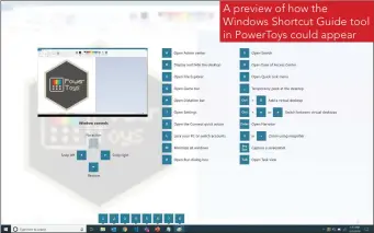  ??  ?? A preview of how the Windows Shortcut Guide tool in PowerToys could appear