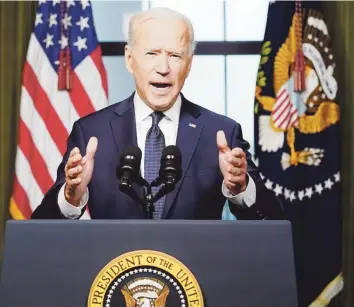  ?? Archivo ?? SE TIRA DE NUEVO. El presidente de Estados Unidos, Joe Biden, anunció oficialmen­te que se presentará a la reelección en 2024, y pidió a los votantes que le den más tiempo para “terminar el trabajo” que empezó cuando asumió el cargo.