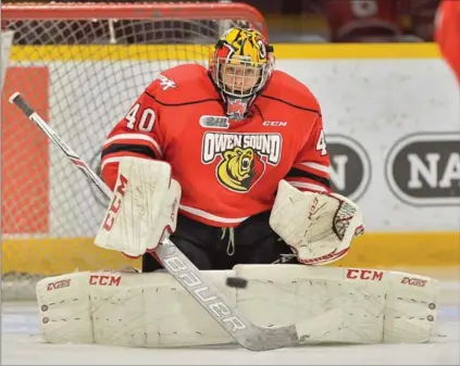  ?? TERRY WILSON, OHL IMAGES ?? Owen Sound Attack goalie Michael McNiven has meant more to his club than any other player in the OHL this season, Josh Brown writes.