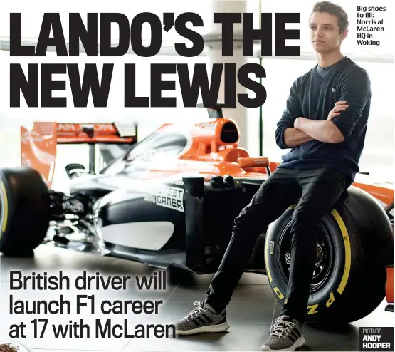  ?? PICTURE: ANDY HOOPER ?? Big shoes to fill: Norris at McLaren HQ in Woking