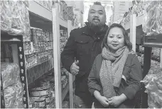  ?? LIAM RICHARDS ?? Rose Lacsamana and her husband JR at their store Global Pinoy Food Store in Saskatoon. The store offers specialty food to cater to Saskatoon’s growing Filipino community.