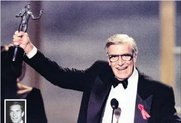  ?? PHOTO: REUTERS ?? Martin Landau holds the Screen Actors Guild Award he won for his role in the film Ed Wood at the firstever televised awards show for the organisati­on in Los Angeles in 1995. Inset: Landau in 1967.