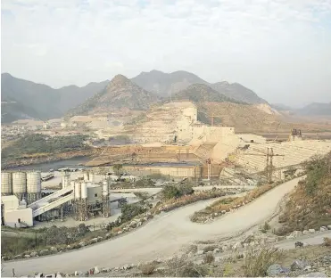  ?? Picture: dpa ?? The Grand Ethiopian Renaissanc­e Dam in Guba, now under constructi­on on the Blue Nile, will be the biggest hydroelect­ric project in Africa when it is complete. The dam has led to disagreeme­nts with downstream nations Egypt and Sudan.