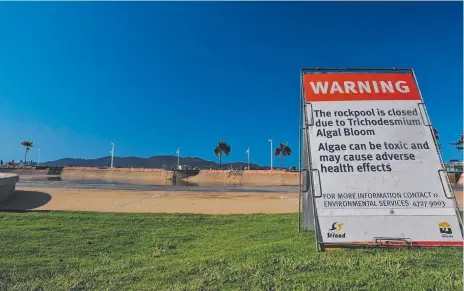  ?? SINKING FEELING: Among Townsville’s current problems is an algal bloom which has led to the closing of The Strand Rockpool. ??