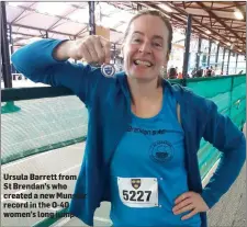  ?? Ursula Barrett from St Brendan’s who created a new Munster record in the O-40 women’s long jump ??